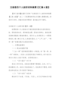 支部委员个人剖析材料集聚【汇集4篇】