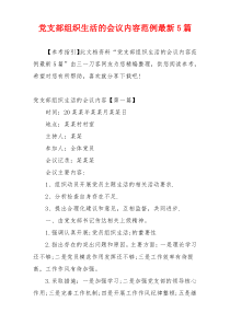 党支部组织生活的会议内容范例最新5篇