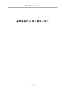 某零售集团BI系统需求分析书