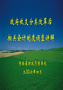 政府收支分类改革后相关会计制度调整讲解-河南新县财政信息