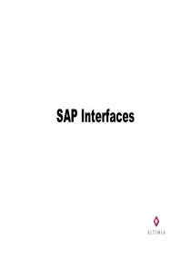 SAP Interface Overview