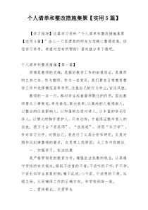 个人清单和整改措施集聚【实用5篇】