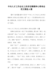 中央人才工作会议上的讲话稿精神心得体会范文精选4篇