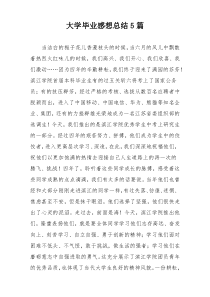 大学毕业感想总结5篇