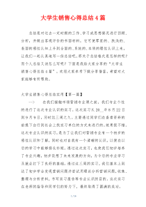 大学生销售心得总结4篇