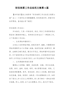 财务核算工作总结范文集聚4篇