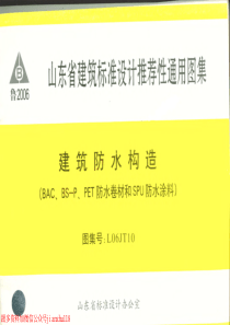 L06JT10建筑防水构造(BAC、BS-P、PET防水卷材和SPU防水涂料)