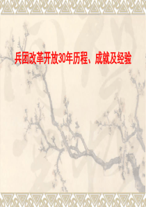 改革开放30年兵团经济建设的历程(改1)