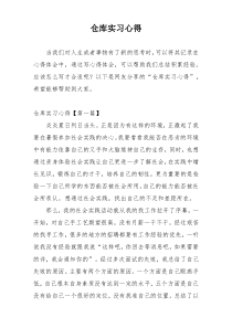 仓库实习心得