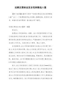 巡察反馈表态发言范例精选5篇