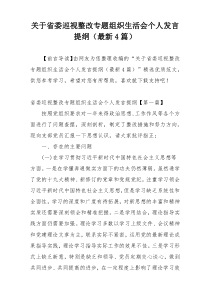 关于省委巡视整改专题组织生活会个人发言提纲（最新4篇）