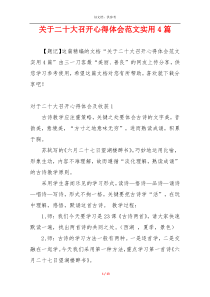 关于二十大召开心得体会范文实用4篇