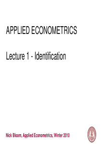 斯坦福大学计量经济学应用lecture1