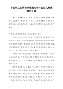 牢固树立正确的政绩观心得体会范文集聚（精选5篇）