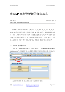 SAP list设置打印格式