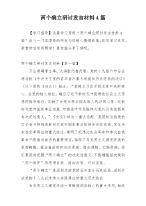 两个确立研讨发言材料4篇