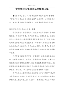 安全学习心得体会范文精选4篇