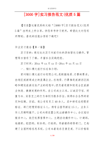 [3000字]实习报告范文(优质5篇