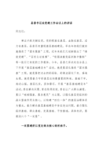 县委书记在党建工作会议上的讲话