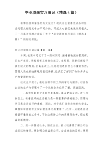 毕业顶岗实习周记（精选4篇）