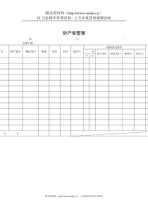 某公司财产保管簿