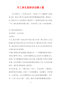 开工典礼致辞讲话稿5篇