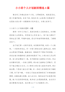 小小班个人计划副班精选4篇