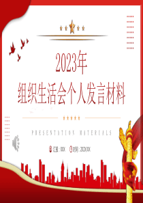 2023年组织生活会个人发言材料PPT动态模板（20230406）