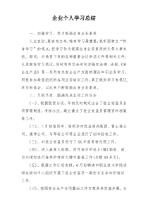 企业个人学习总结