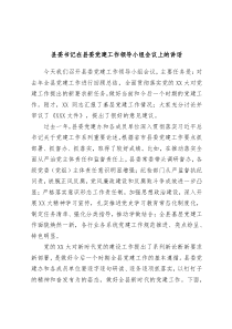 【领导讲话】县委书记在县委党建工作领导小组会议上的讲话