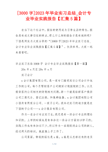 [3000字]2023年毕业实习总结_会计专业毕业实践报告【汇集5篇】