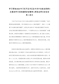 学习贯彻2023年习近平总书记在中共中央政治局第5次集体学习时的重要讲话精神心得体会研讨发言材料