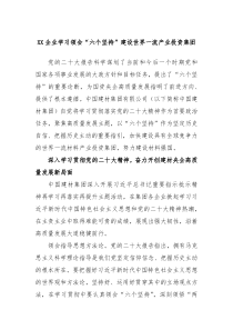 XX企业学习领会六个坚持建设世界一流产业投资集团