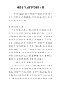 理论学习方面不足通用5篇