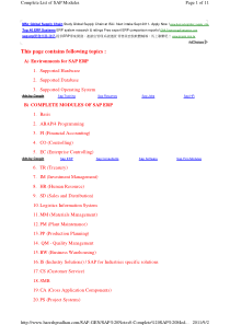 SAP Modual List