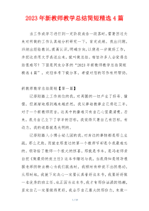 2023年新教师教学总结简短精选4篇