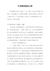 中学教师国培心得