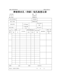 公路工程管理用表范本-滑坡排水孔（仰斜）钻孔检查记录