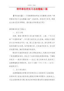 律师事务所实习总结精编3篇