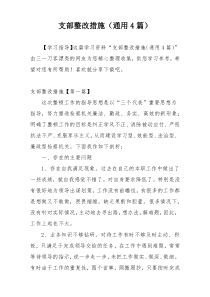 支部整改措施（通用4篇）