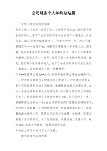 公司财务个人年终总结篇