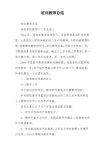 培训教师总结