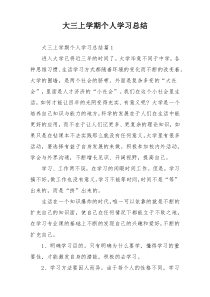 大三上学期个人学习总结