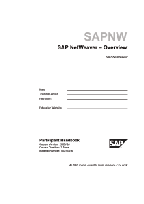 SAP NetWeaver  Overview