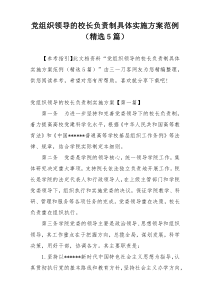 党组织领导的校长负责制具体实施方案范例（精选5篇）