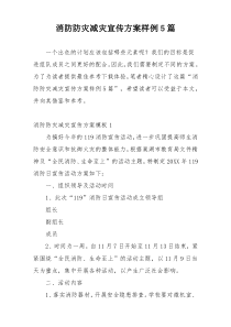 消防防灾减灾宣传方案样例5篇