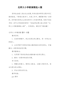 北师大小学教案精选4篇