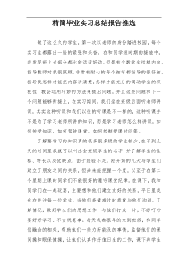 精简毕业实习总结报告推选