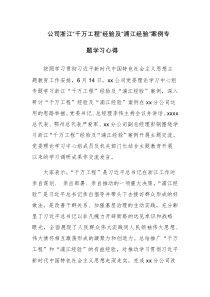 两篇：浙江“千万工程”经验及“浦江经验”案例专题学习心得体会范文