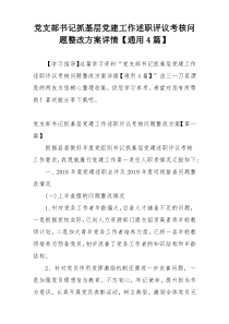 党支部书记抓基层党建工作述职评议考核问题整改方案详情【通用4篇】